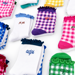 flatlay of multi-colored ruffle sock set