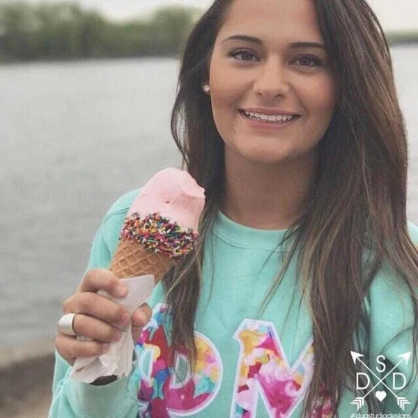 Watercolor Letter Embroidered Sorority Sweatshirt