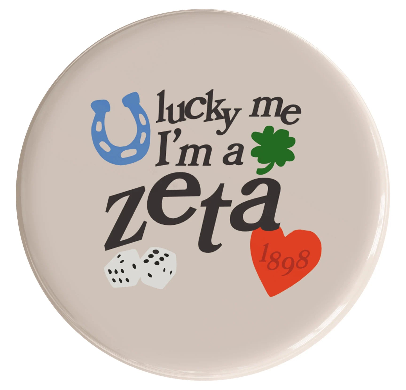 Zeta Tau Alpha Lucky Sorority Button