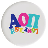 Alpha Omicron Pi Happy Days Sorority Button