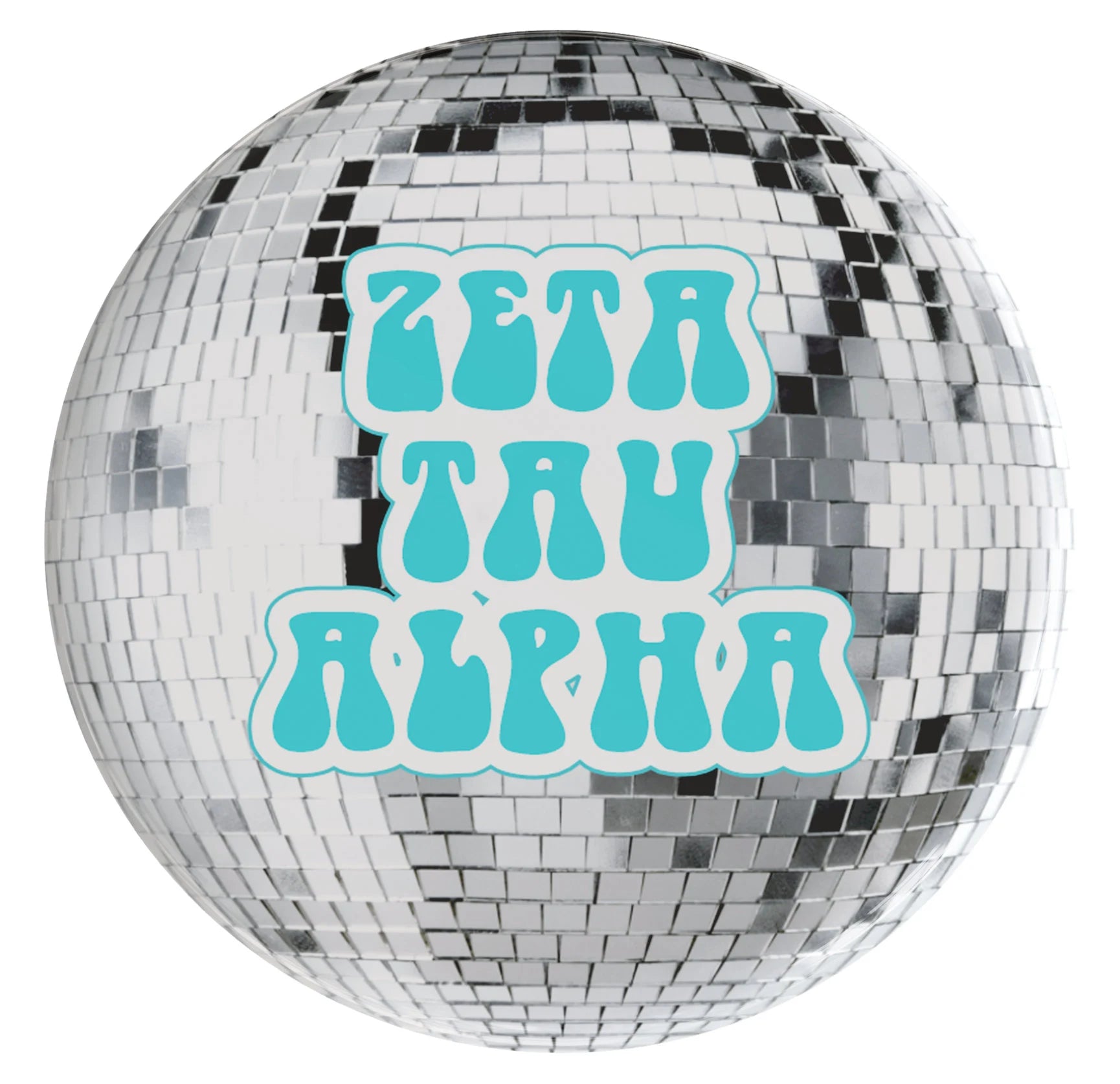 Zeta Tau Alpha Disco Sorority Button