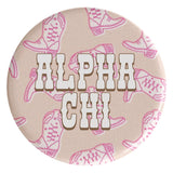Alpha Chi Omega Boot Scootin' Sorority Button