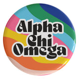 Alpha Chi Omega In The Groove Sorority Button