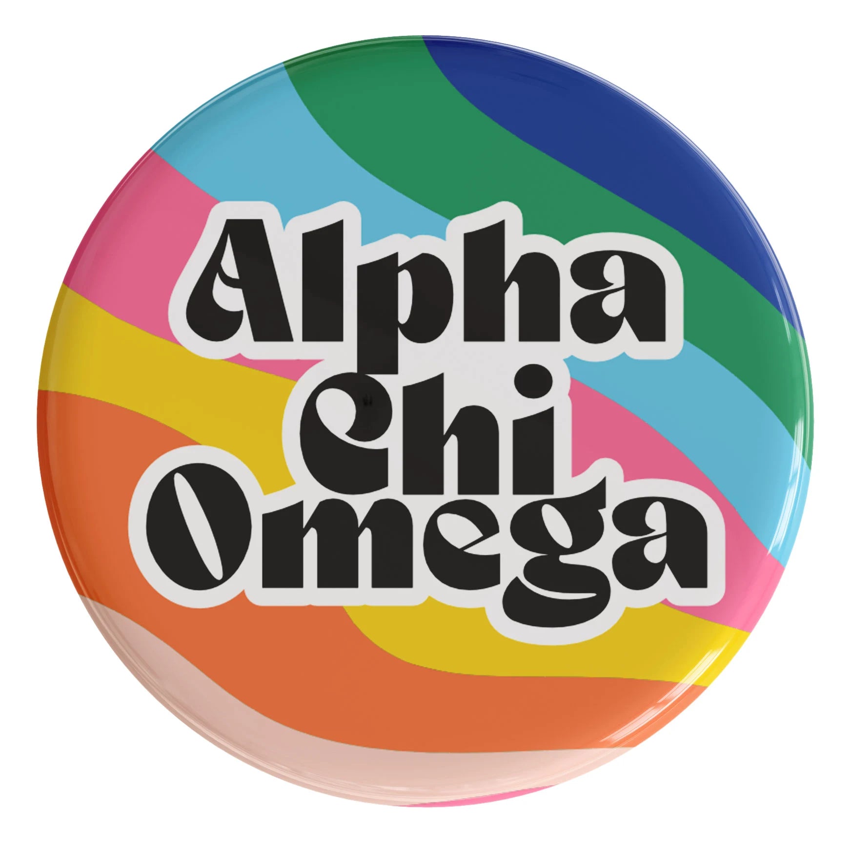 Alpha Chi Omega In The Groove Sorority Button