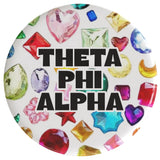 Theta Phi Alpha Bejeweled Sorority Button