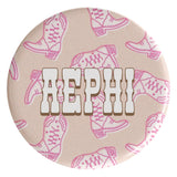 Alpha Epsilon Phi Boot Scootin' Sorority Button