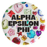 Alpha Epsilon Phi Bejeweled Sorority Button