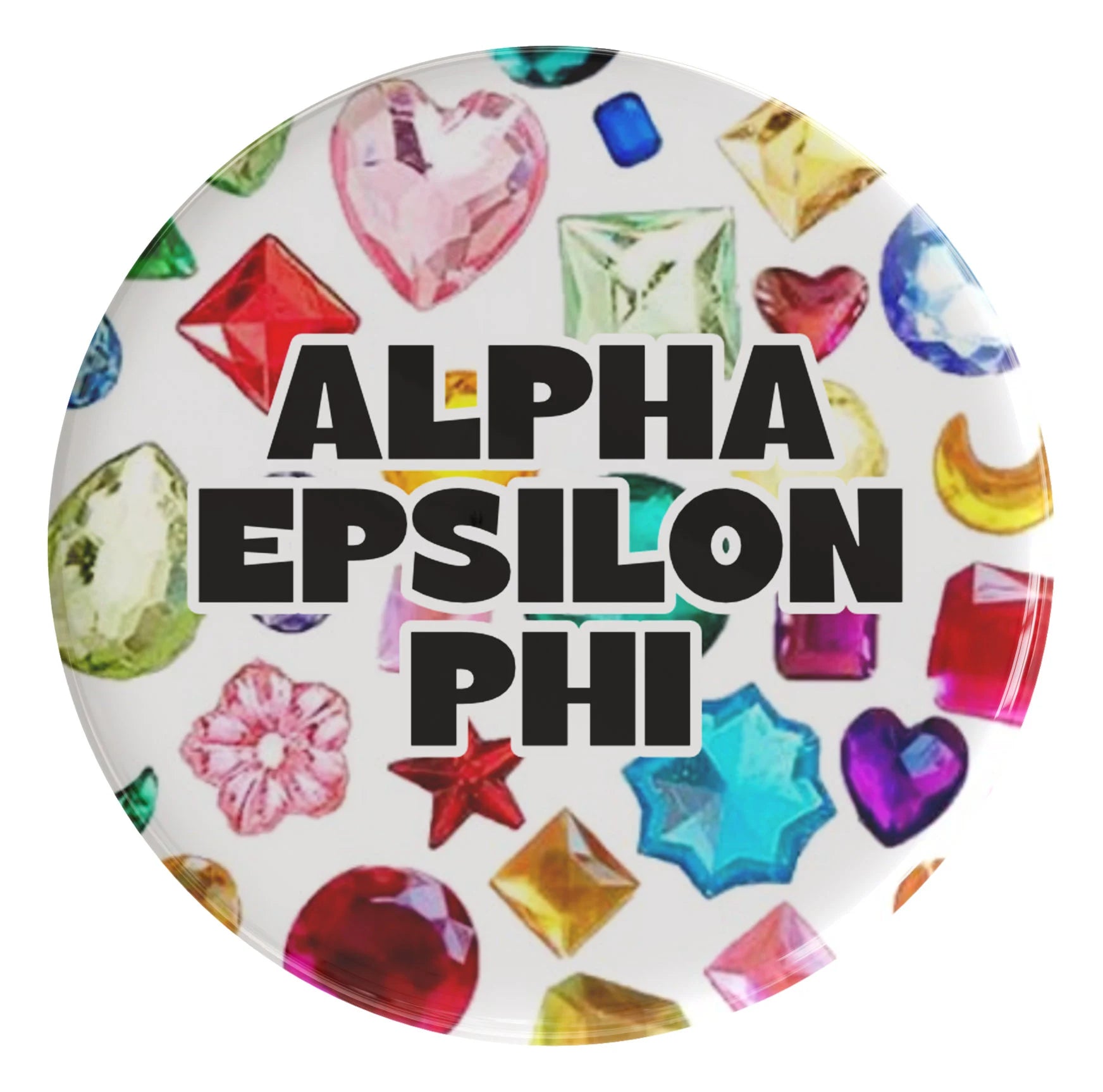 Alpha Epsilon Phi Bejeweled Sorority Button
