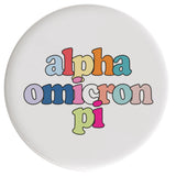 Alpha Omicron Pi Live In Color Sorority Button