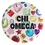 Chi Omega Bejeweled Sorority Button