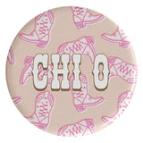 Chi Omega Boot Scootin' Sorority Button