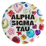 Alpha Sigma Tau Bejeweled Sorority Button