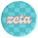 Zeta Tau Alpha Checker Sorority Button
