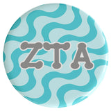 Zeta Tau Alpha Groovy Sorority Button