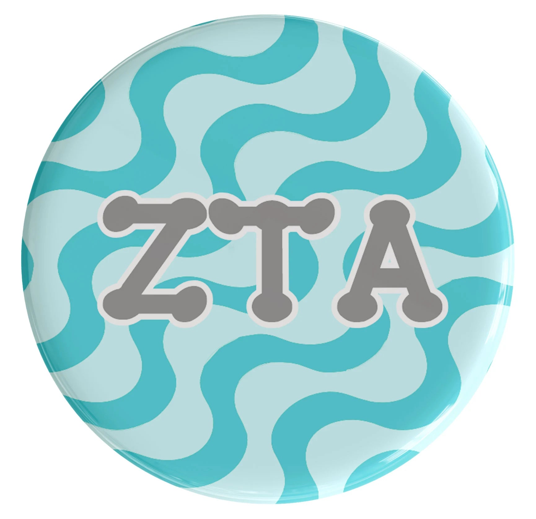 Zeta Tau Alpha Groovy Sorority Button