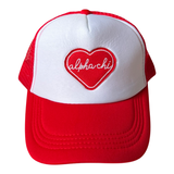 Alpha Chi Omega Whole Lotta Love Heart Trucker Hat