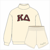 Kensington Sorority Embroidered Mock Neck - Cream