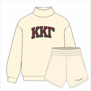 Kensington Sorority Embroidered Mock Neck - Cream