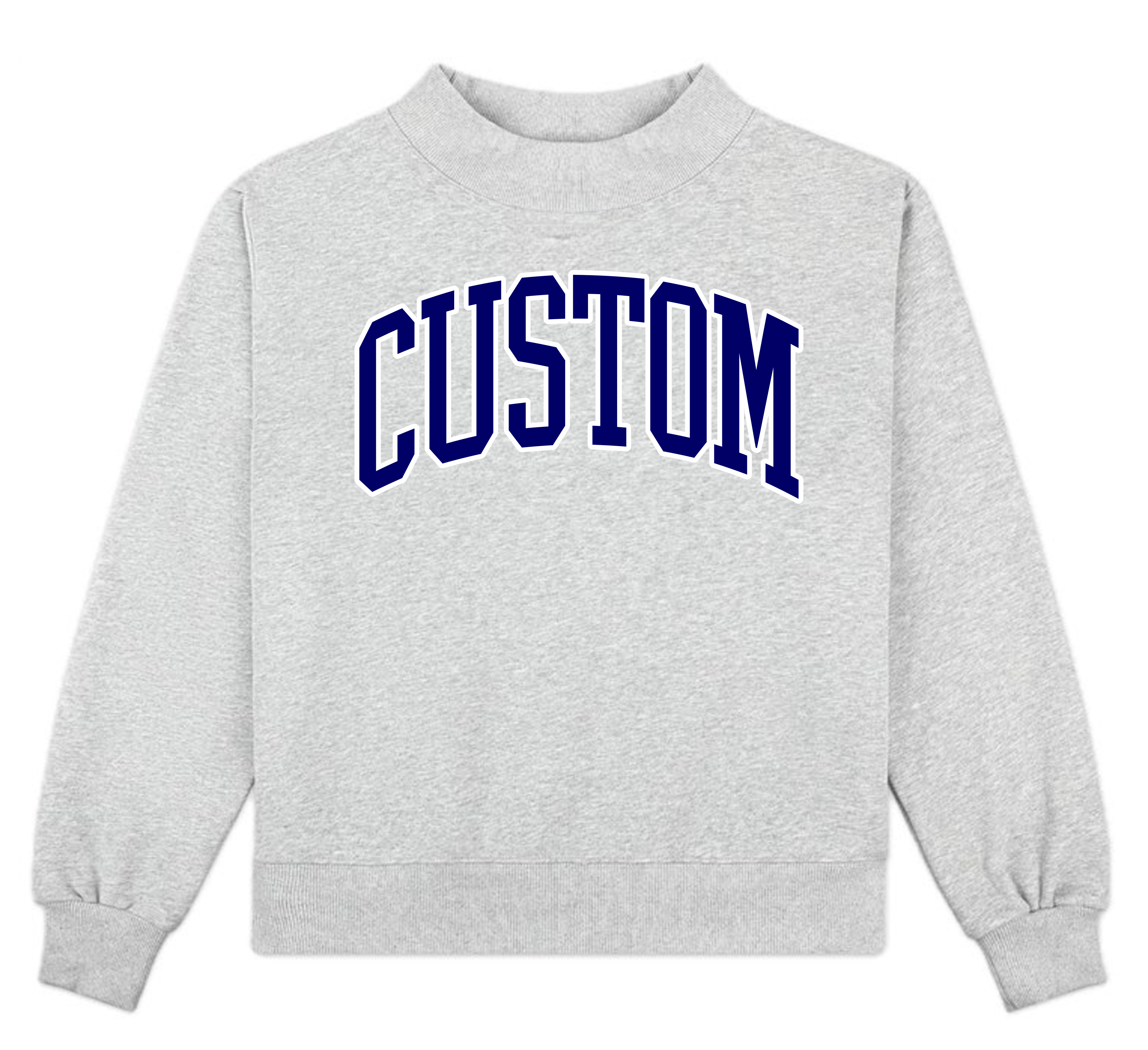 Campus Sorority Embroidered Mock Neck