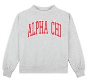 Campus Sorority Embroidered Mock Neck