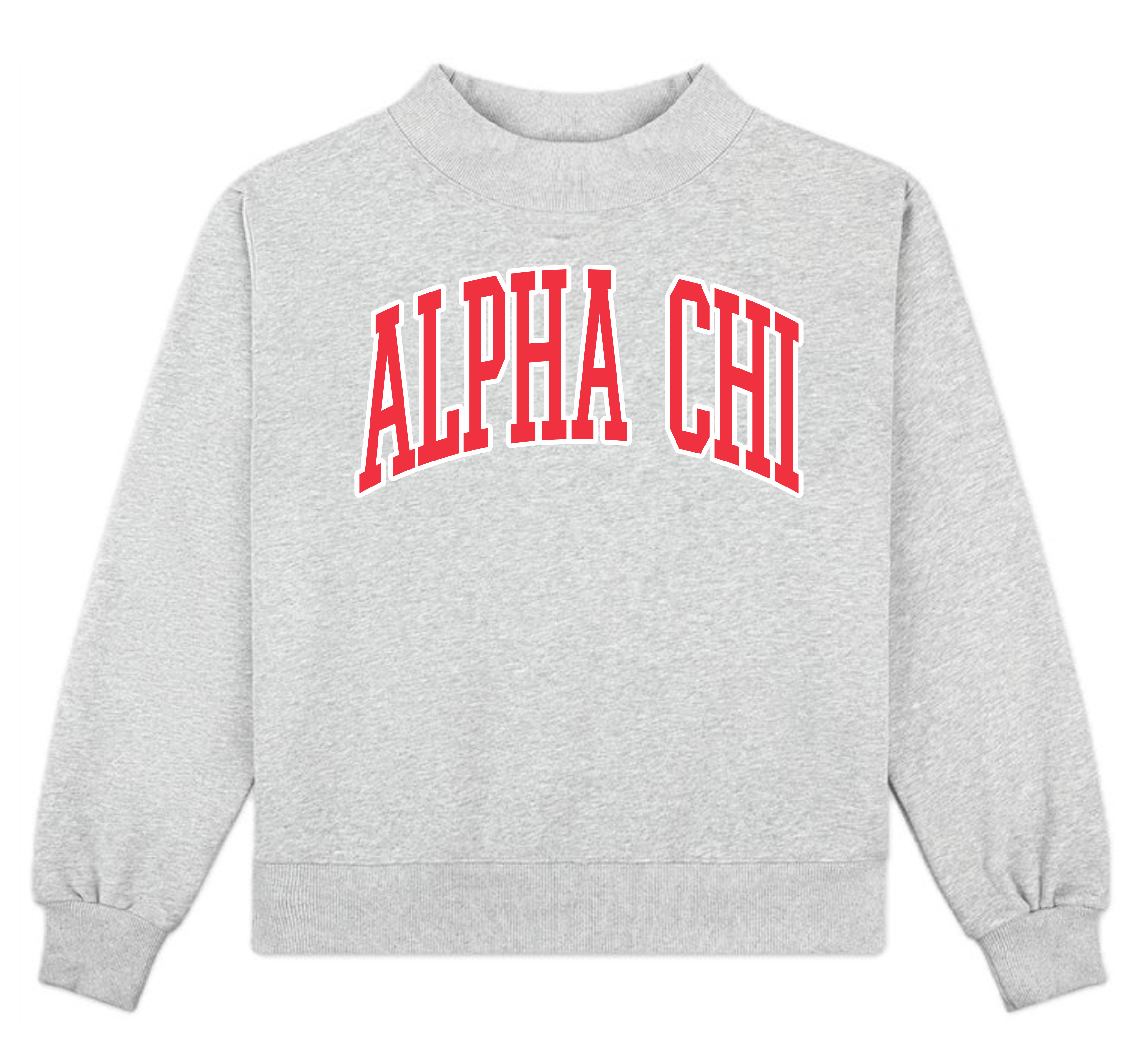 Campus Sorority Embroidered Mock Neck