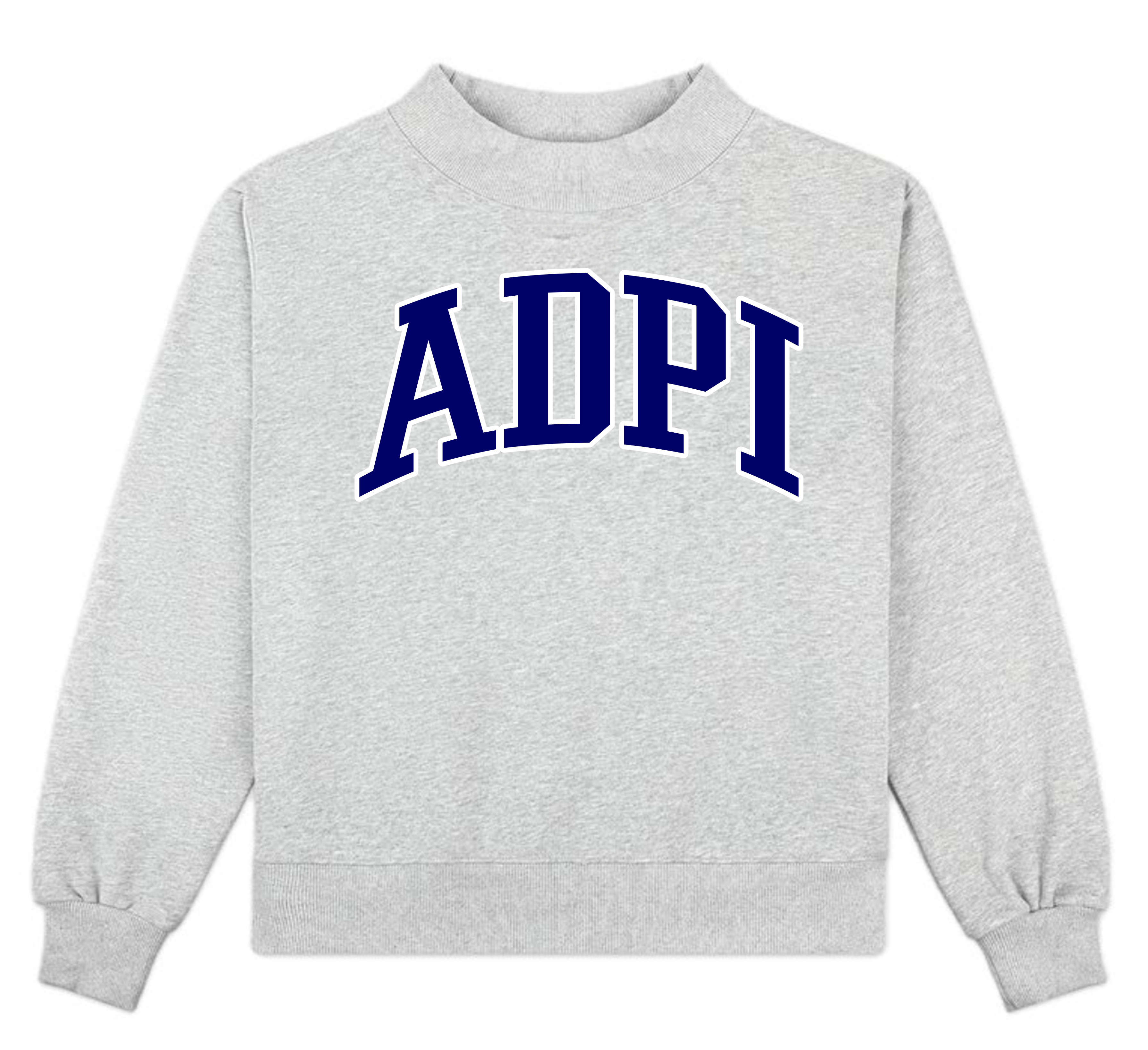 Campus Sorority Embroidered Mock Neck