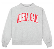 Campus Sorority Embroidered Mock Neck