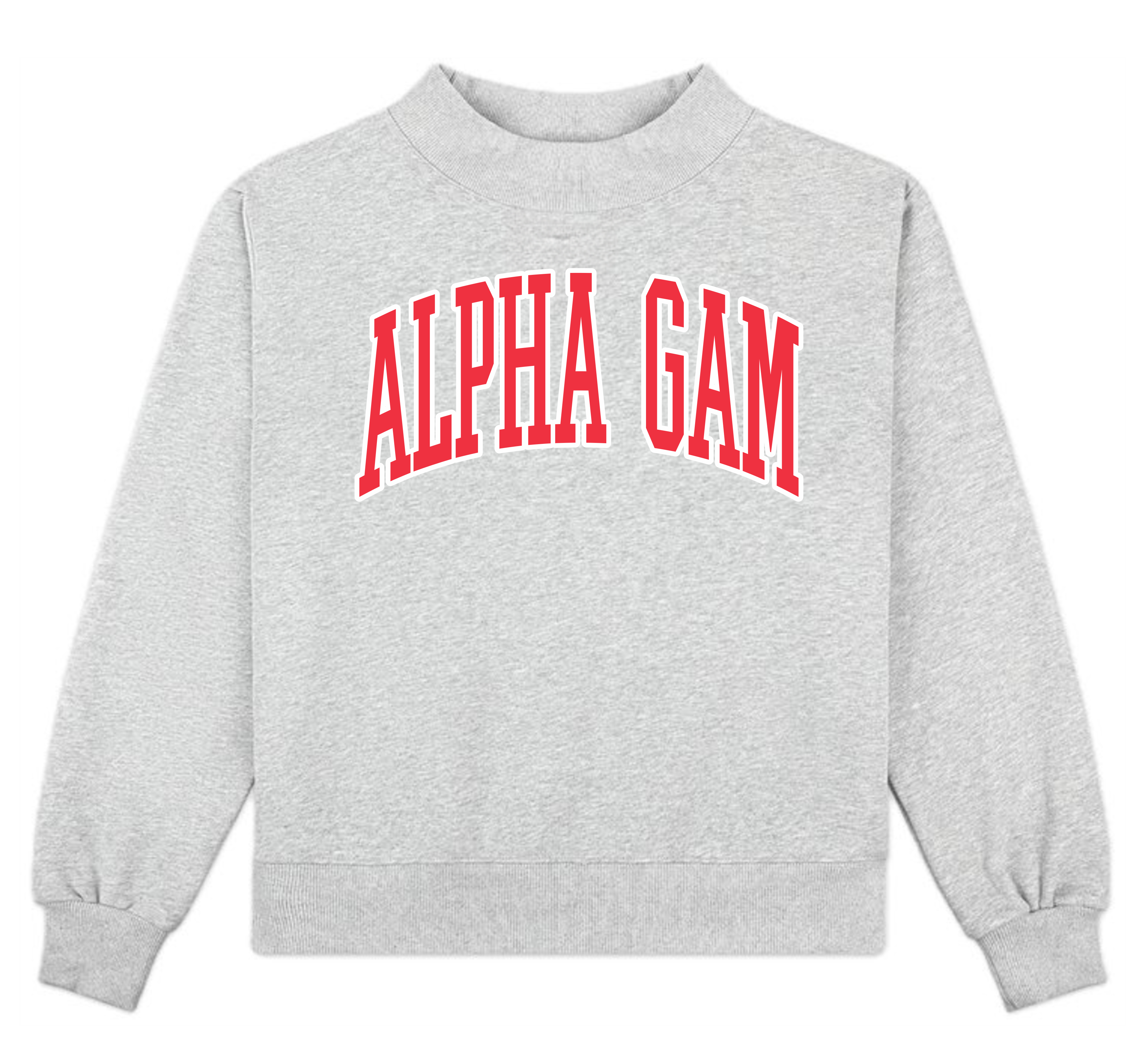 Campus Sorority Embroidered Mock Neck