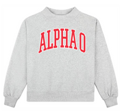 Campus Sorority Embroidered Mock Neck