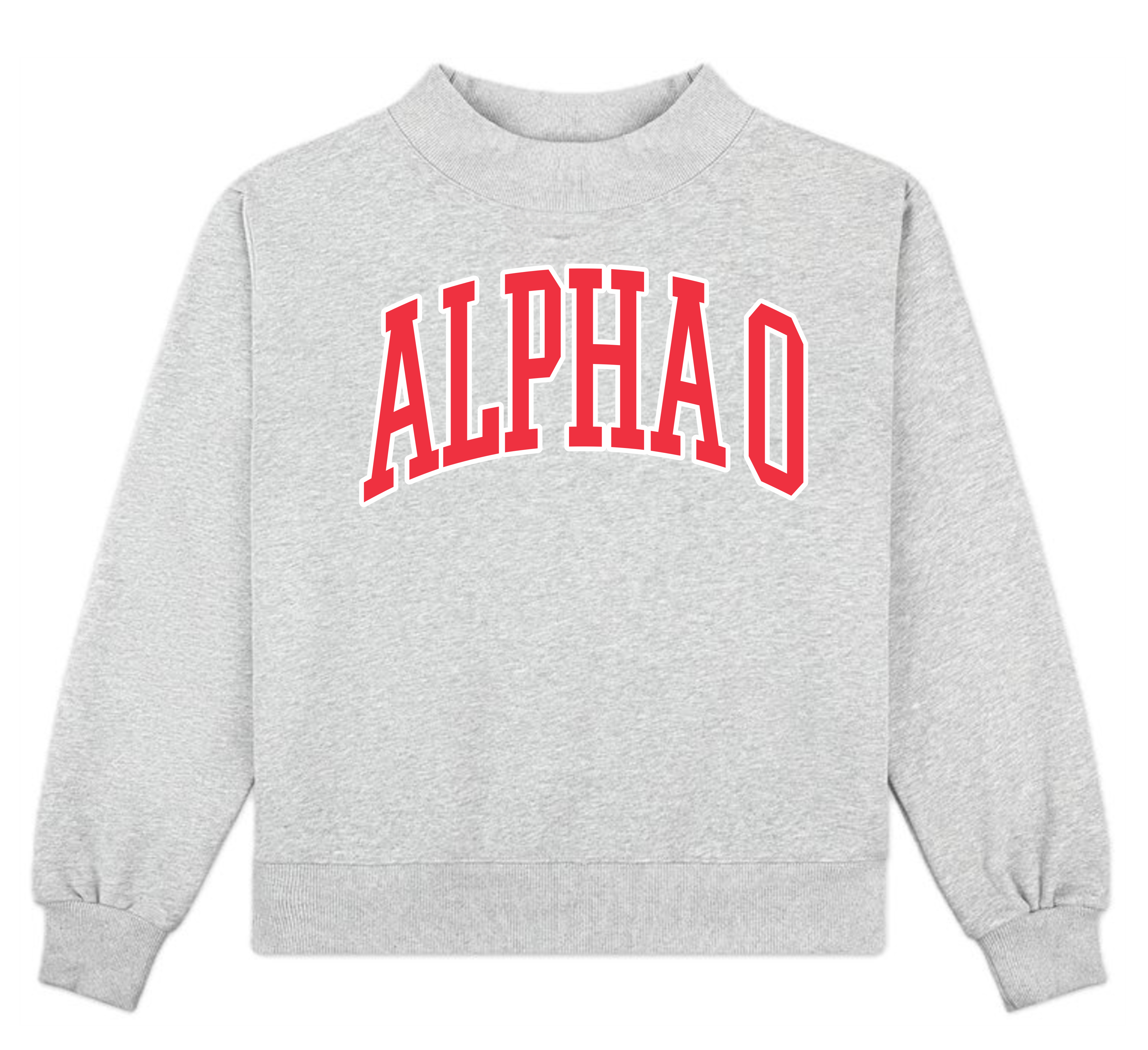 Campus Sorority Embroidered Mock Neck