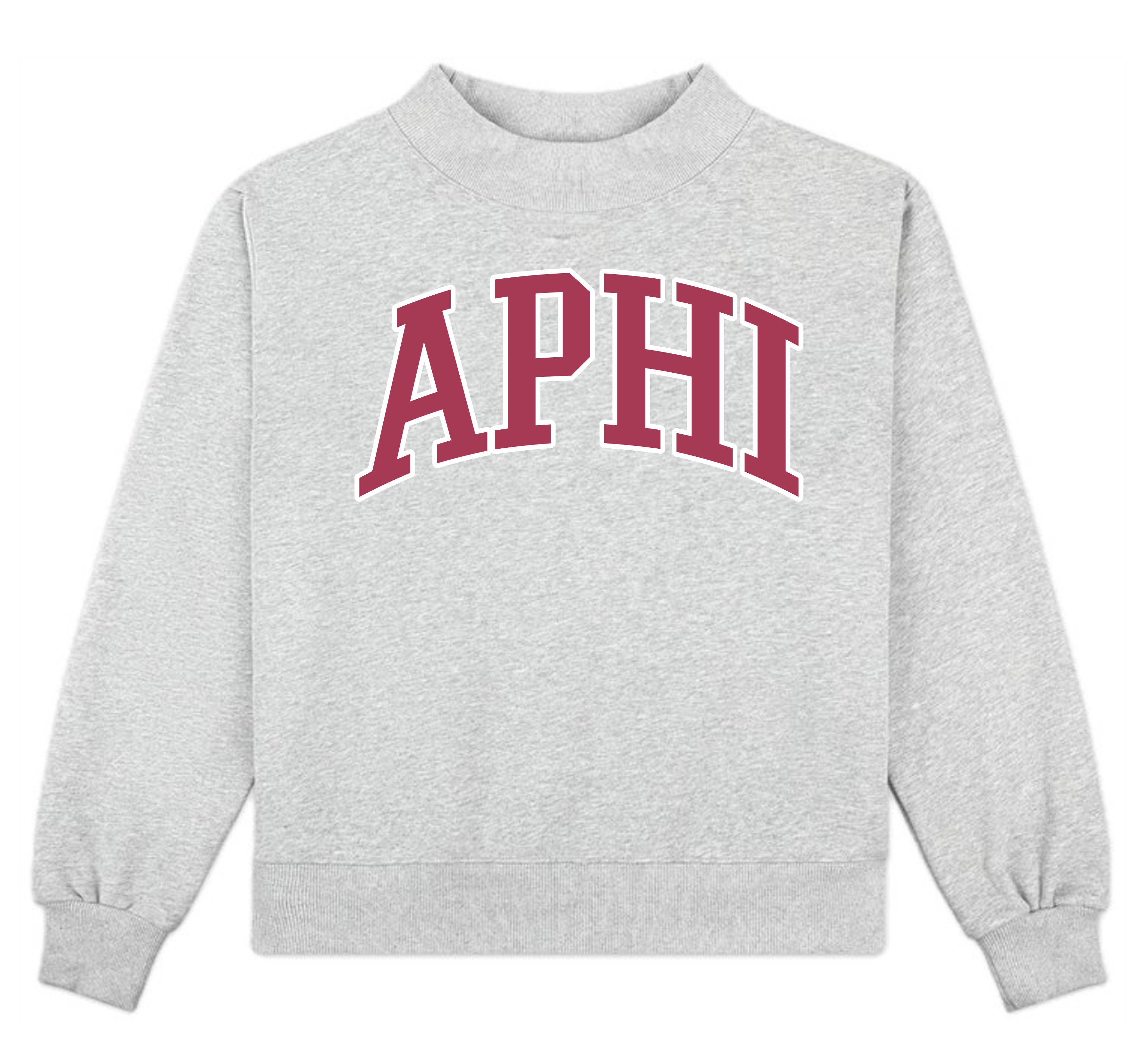 Campus Sorority Embroidered Mock Neck