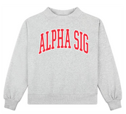 Campus Sorority Embroidered Mock Neck