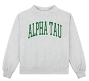 Campus Sorority Embroidered Mock Neck