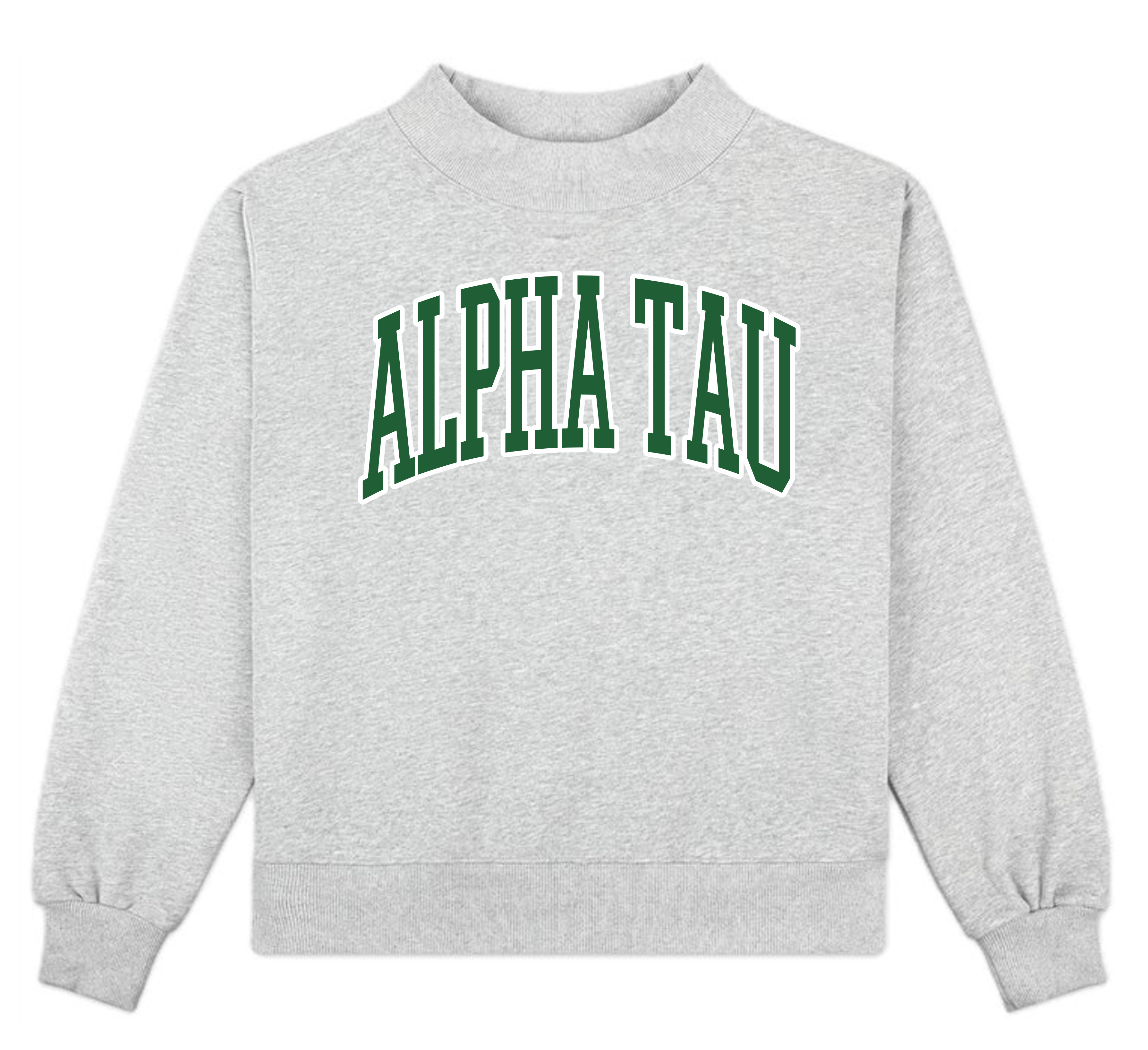 Campus Sorority Embroidered Mock Neck