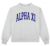 Campus Sorority Embroidered Mock Neck