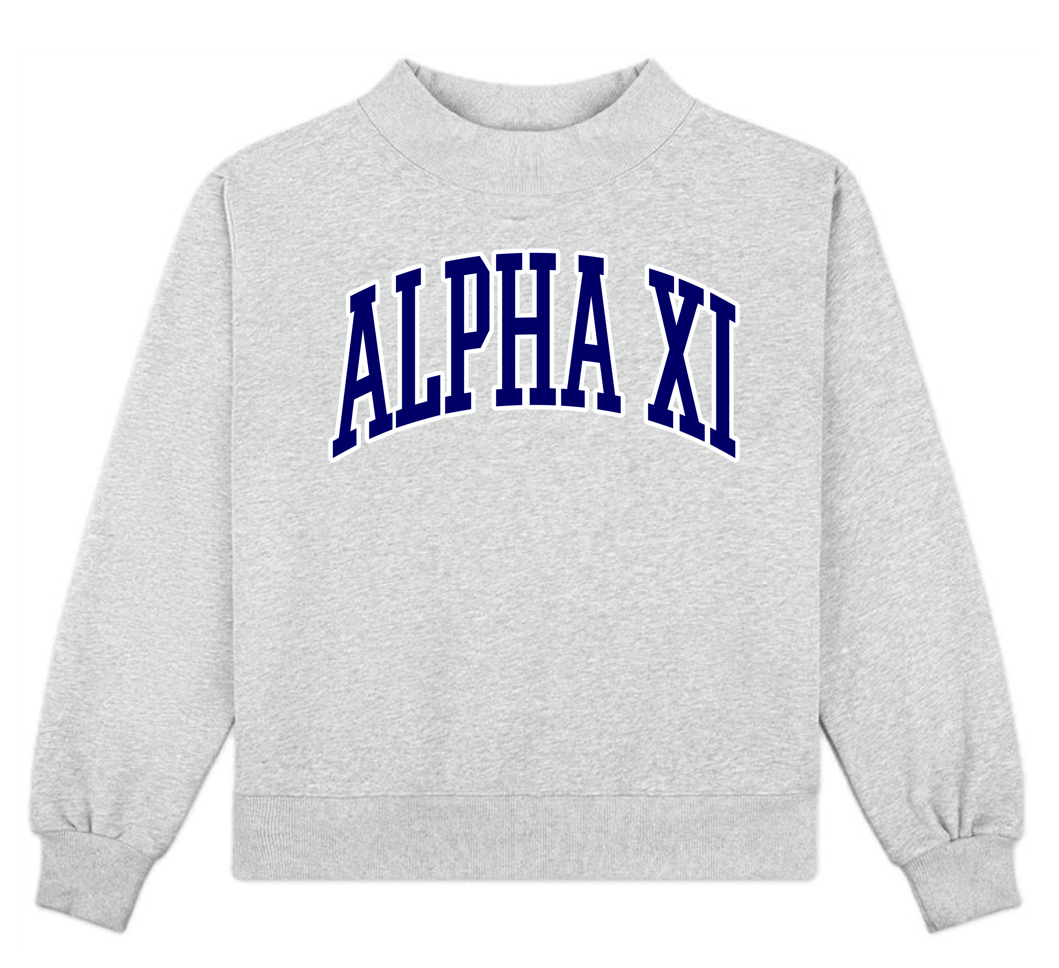 Campus Sorority Embroidered Mock Neck