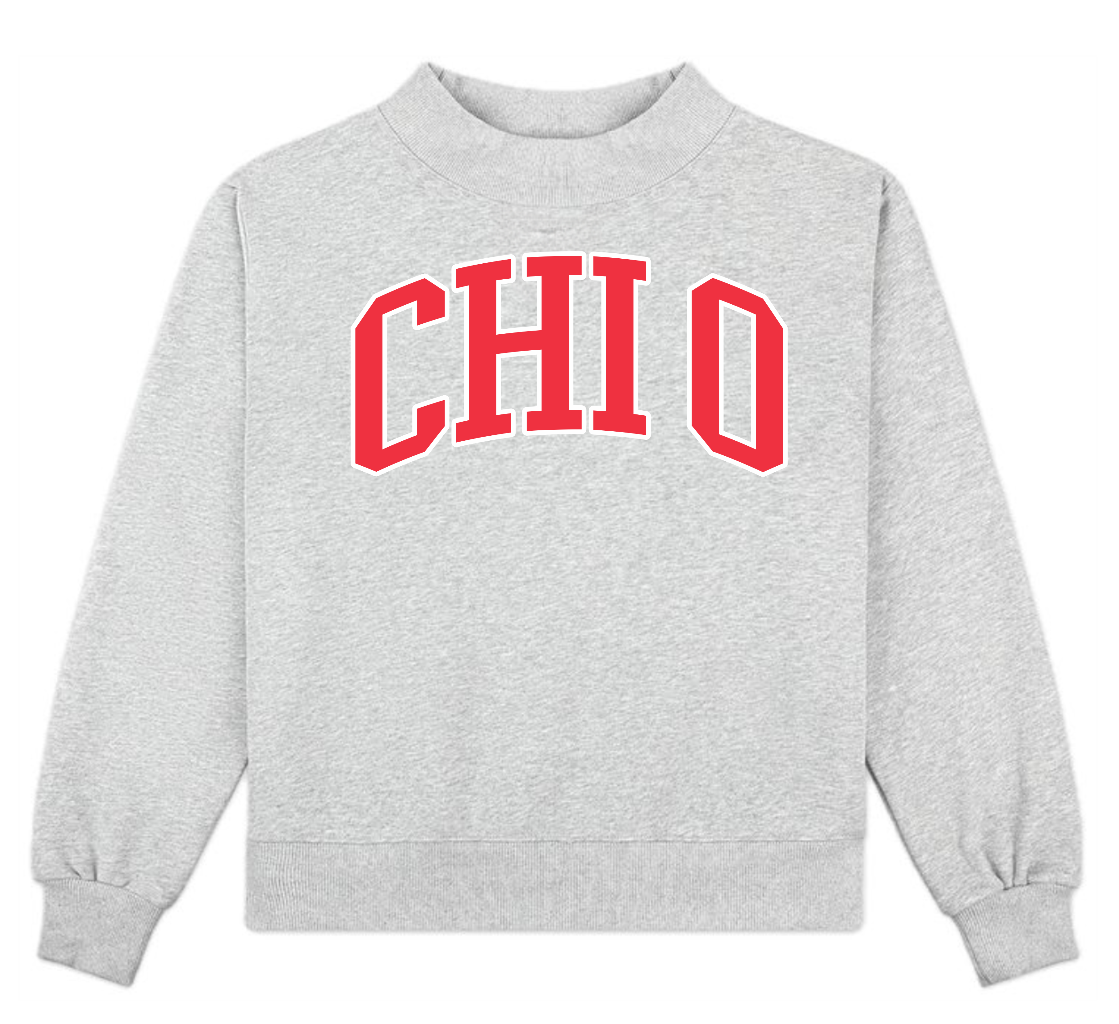 Campus Sorority Embroidered Mock Neck