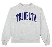 Campus Sorority Embroidered Mock Neck