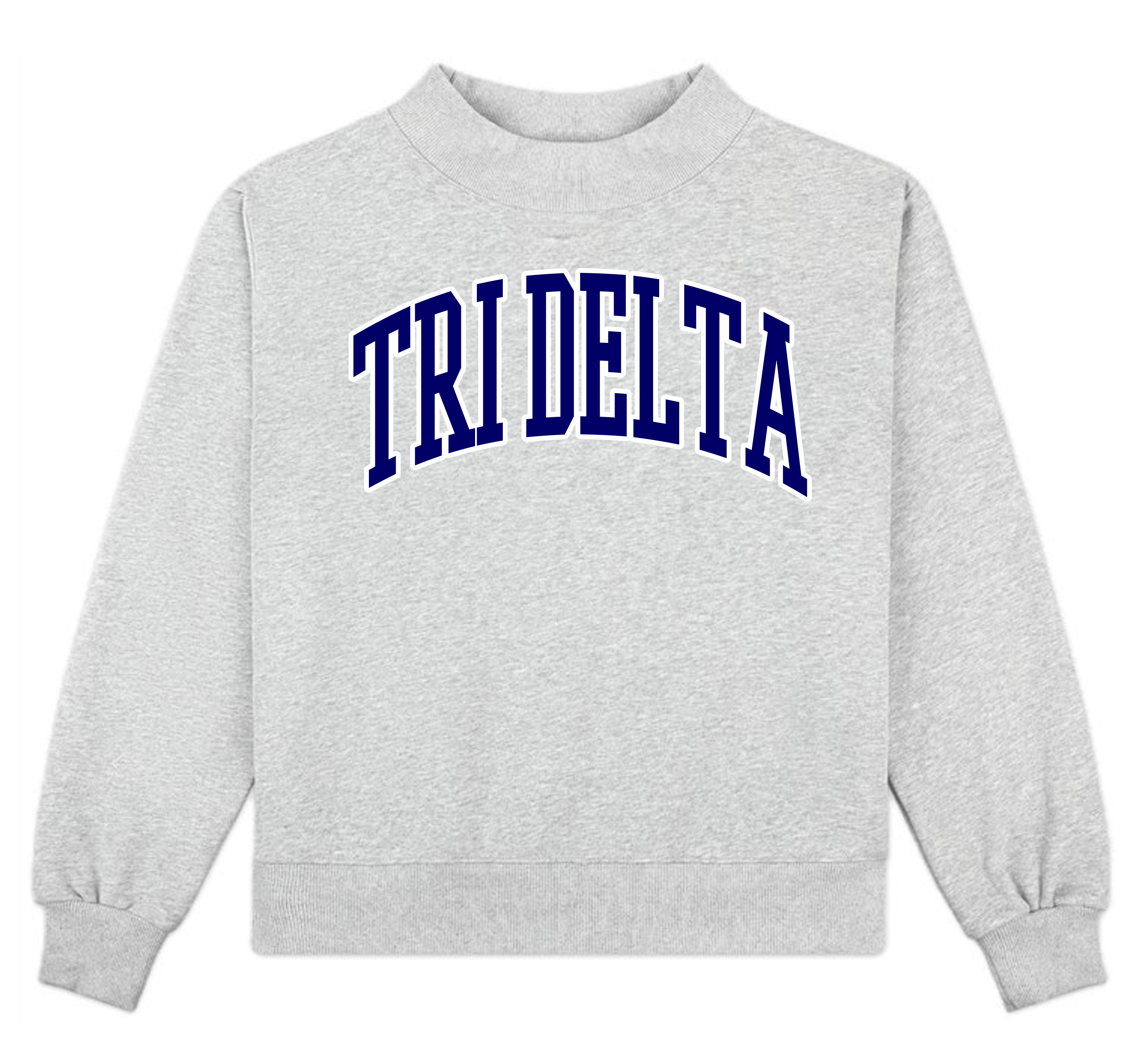 Campus Sorority Embroidered Mock Neck