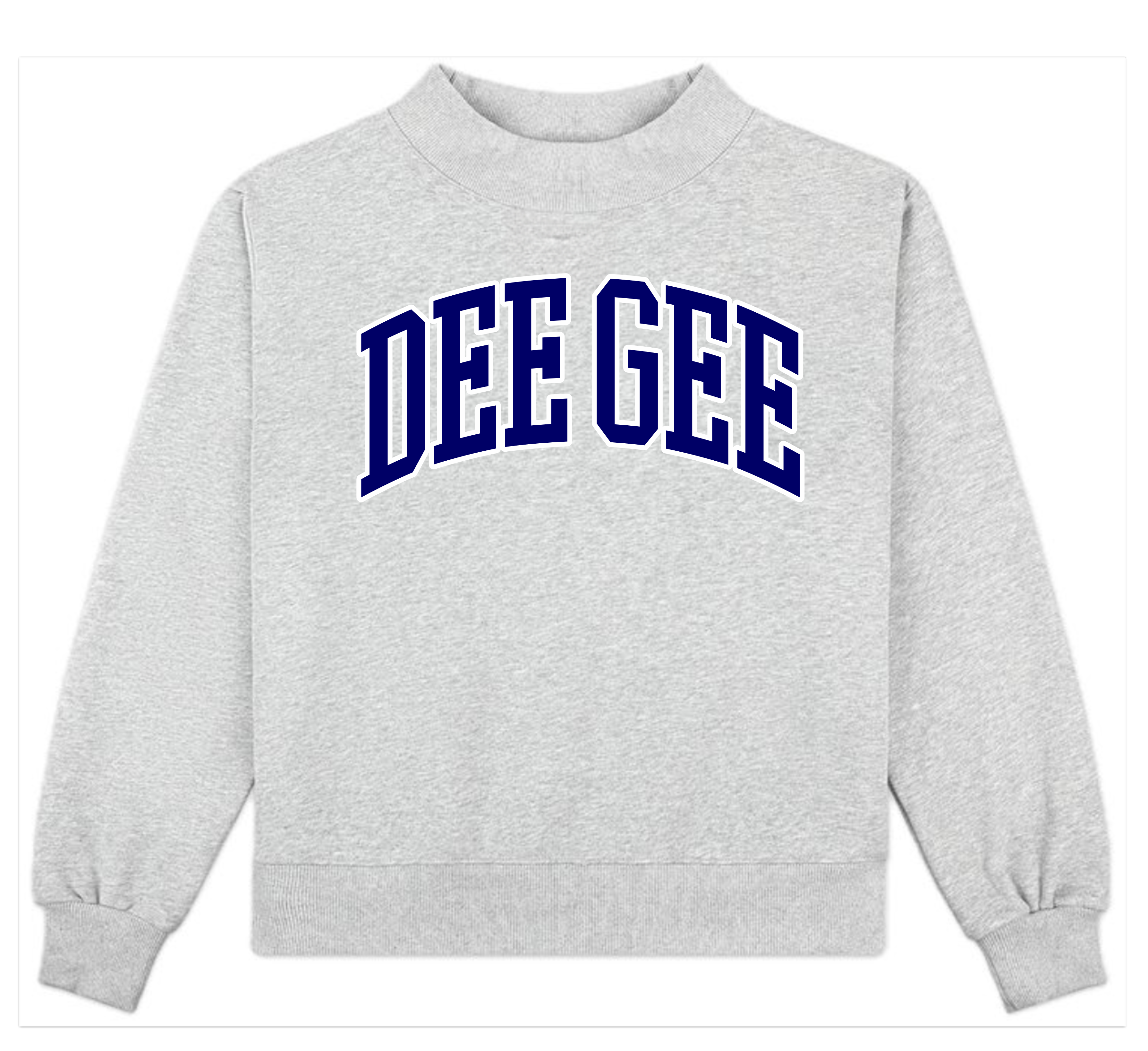 Campus Sorority Embroidered Mock Neck