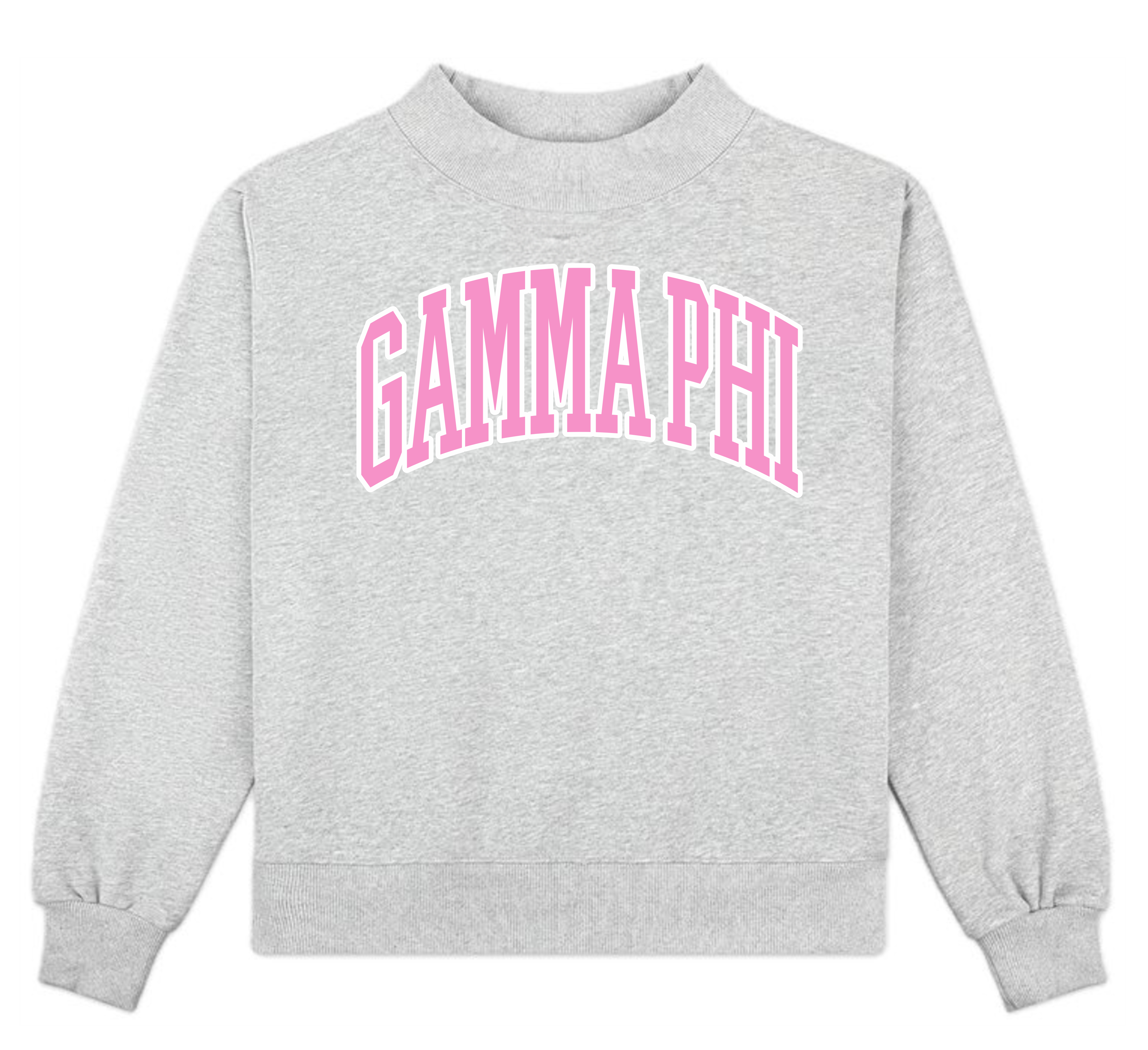Campus Sorority Embroidered Mock Neck