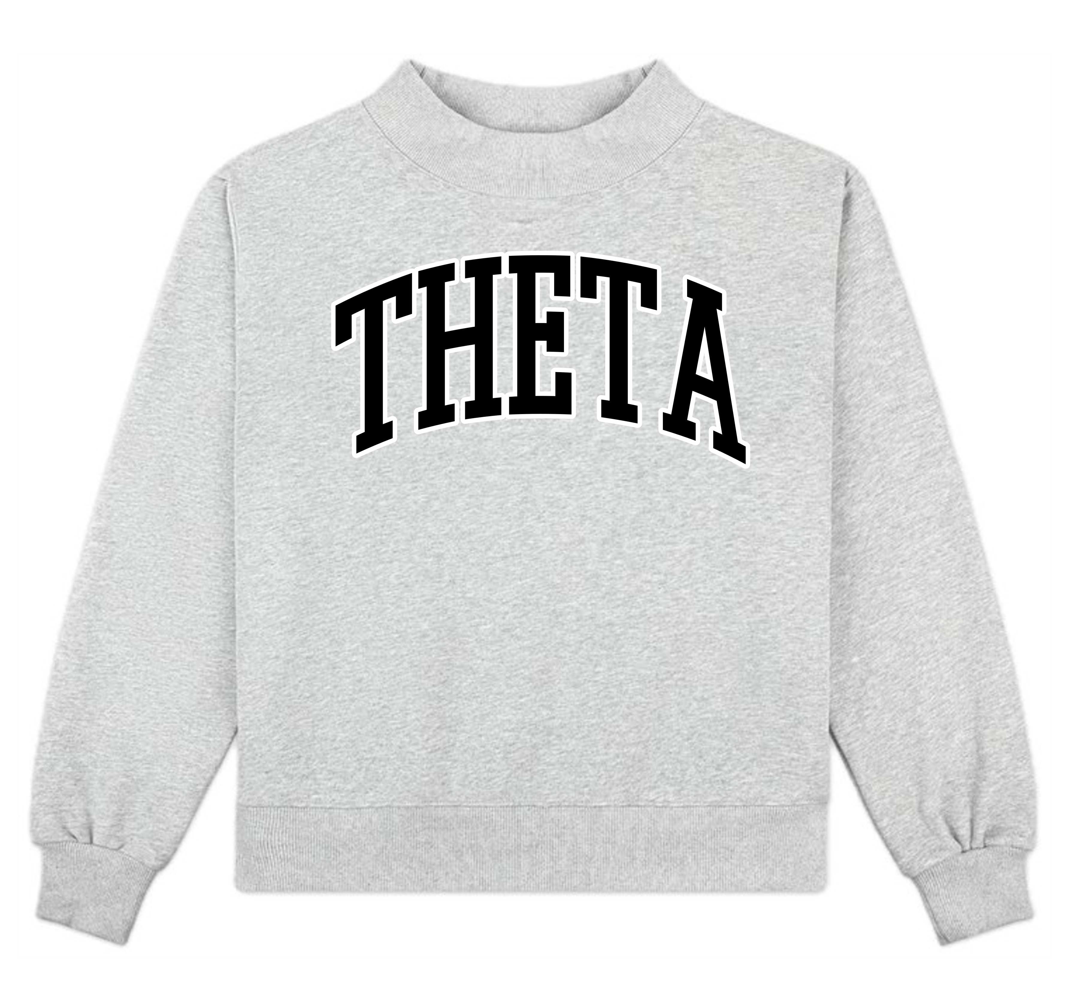 Campus Sorority Embroidered Mock Neck