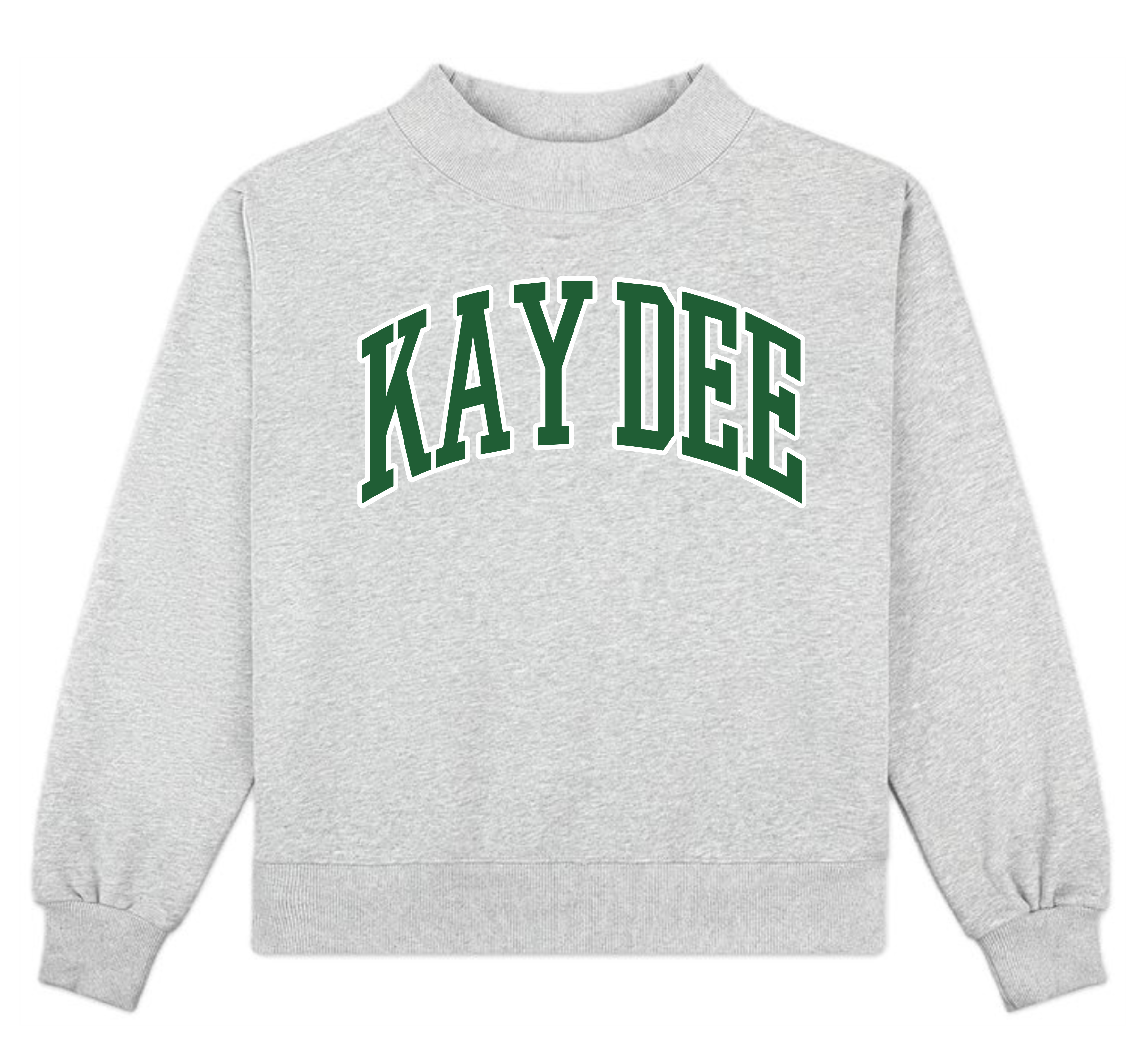 Campus Sorority Embroidered Mock Neck