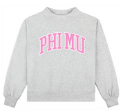 Campus Sorority Embroidered Mock Neck