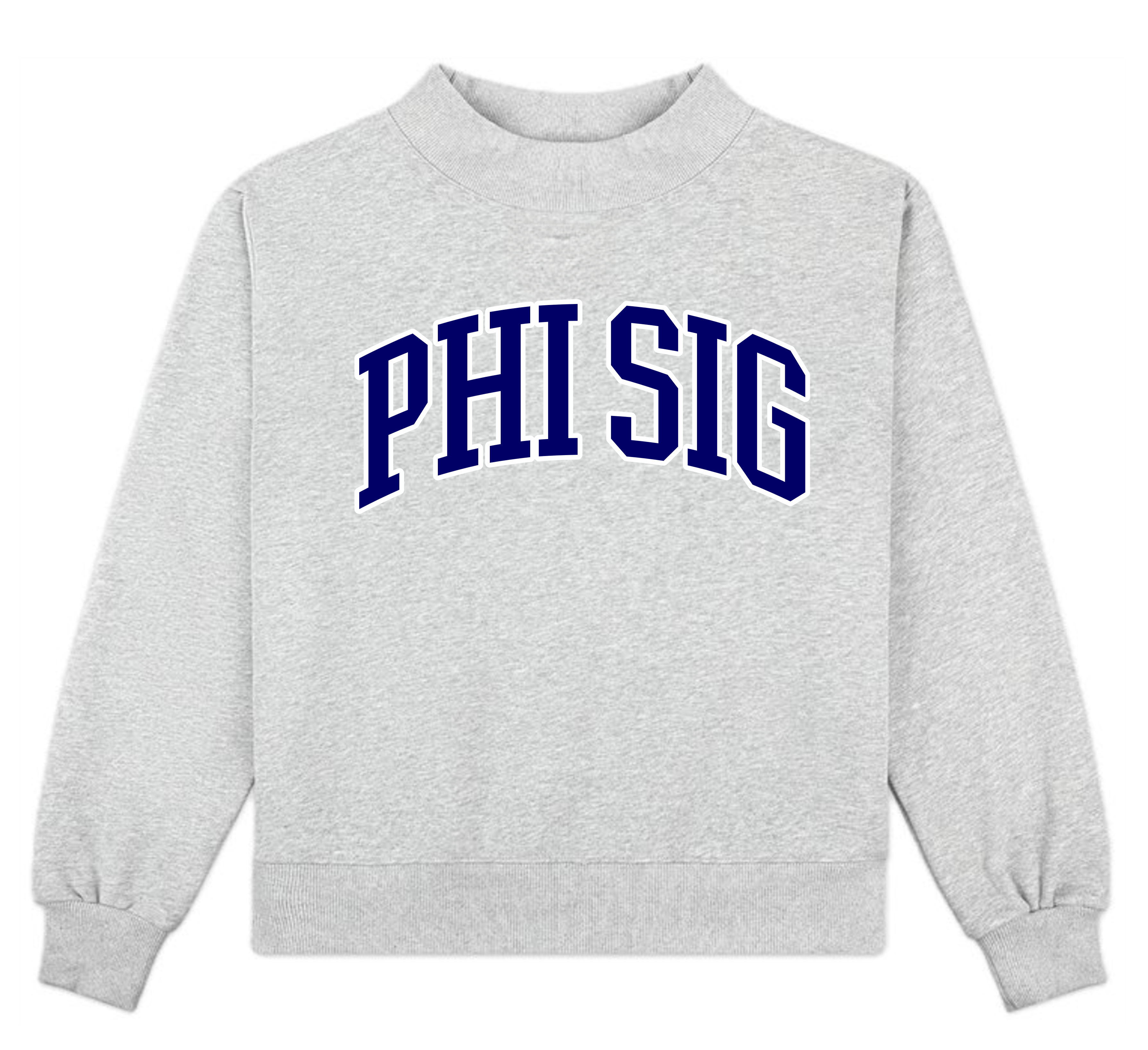Campus Sorority Embroidered Mock Neck