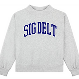 Campus Sorority Embroidered Mock Neck