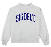 Campus Sorority Embroidered Mock Neck