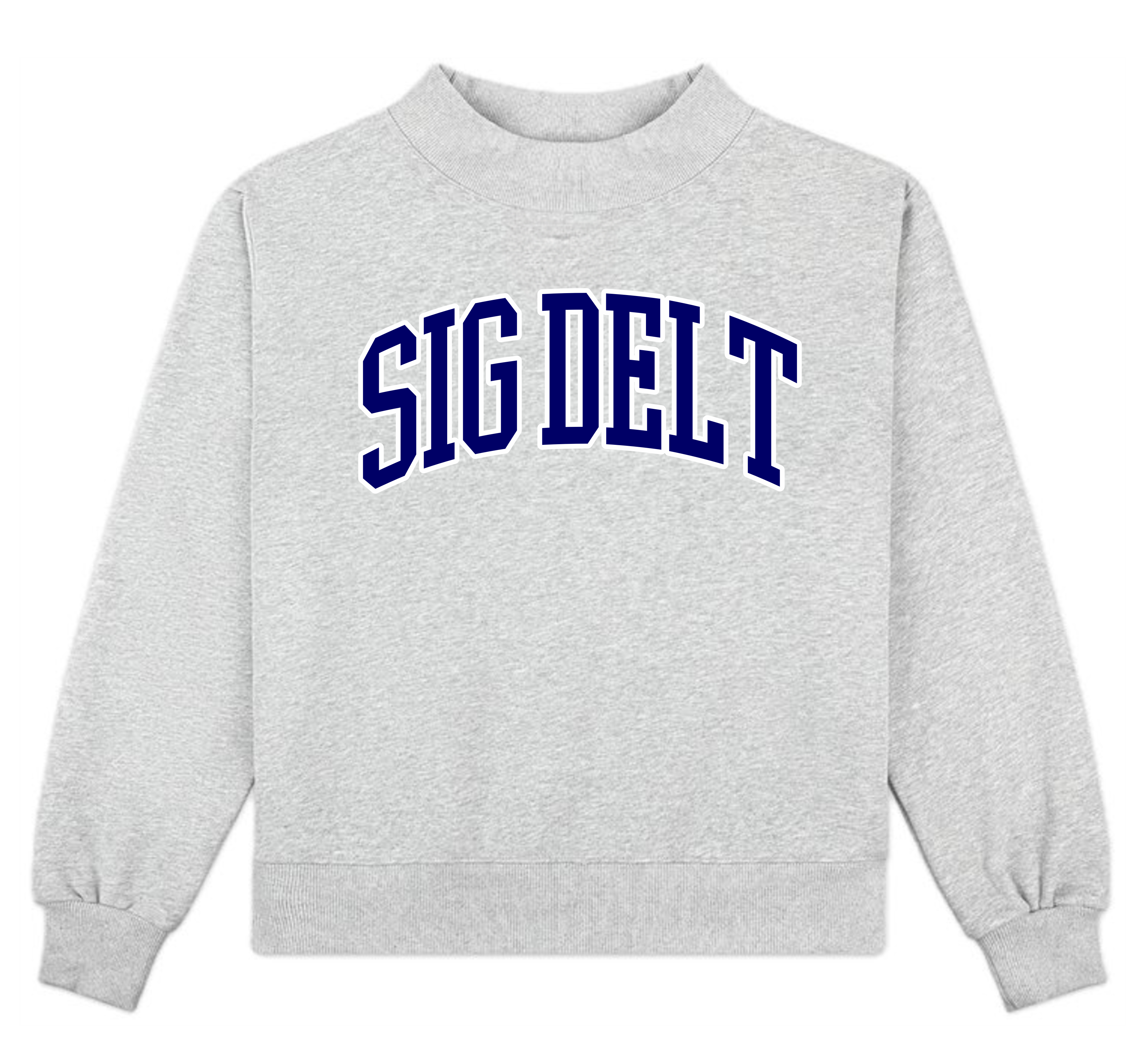 Campus Sorority Embroidered Mock Neck