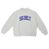 Campus Sorority Embroidered Mock Neck
