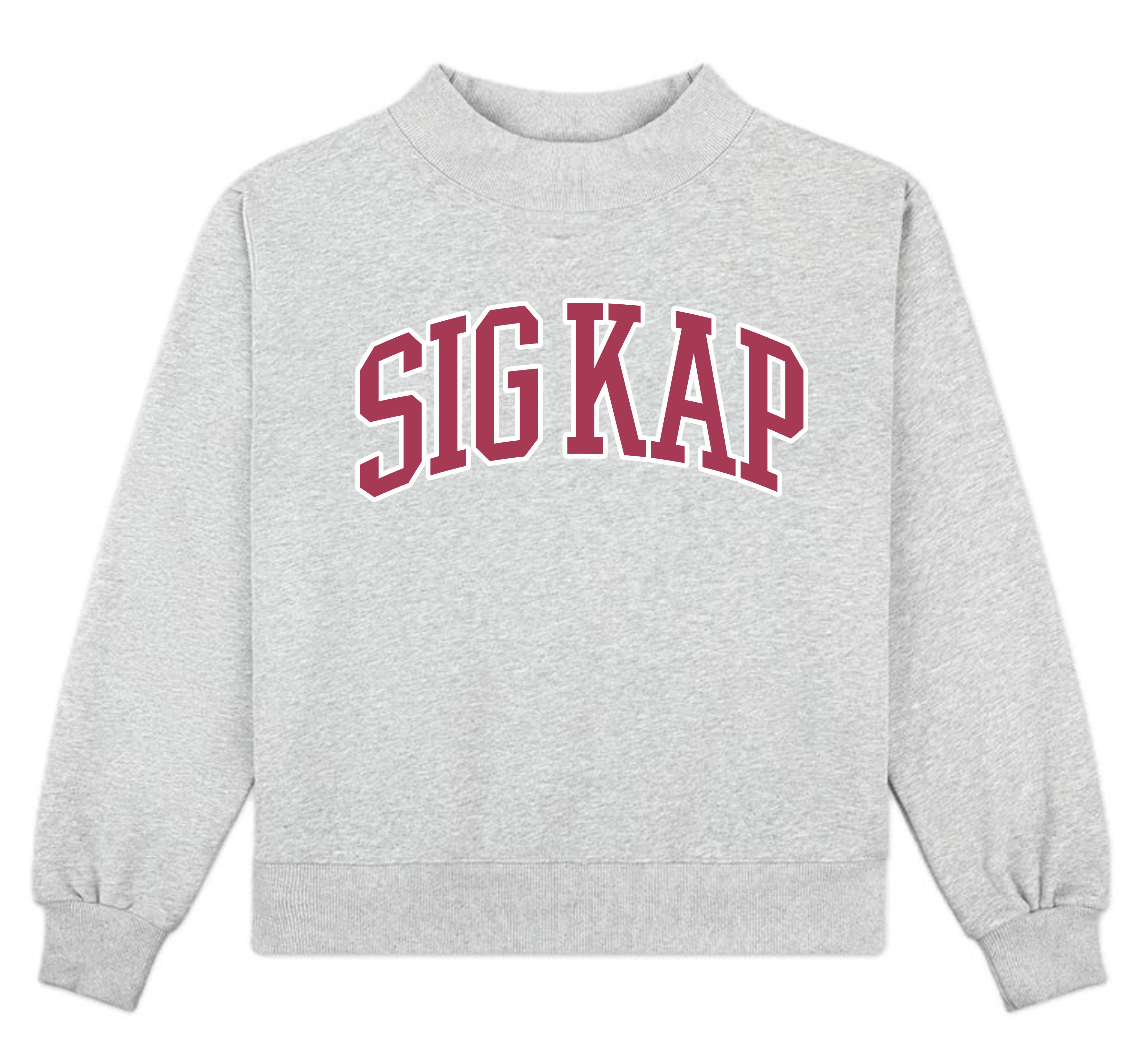 Campus Sorority Embroidered Mock Neck